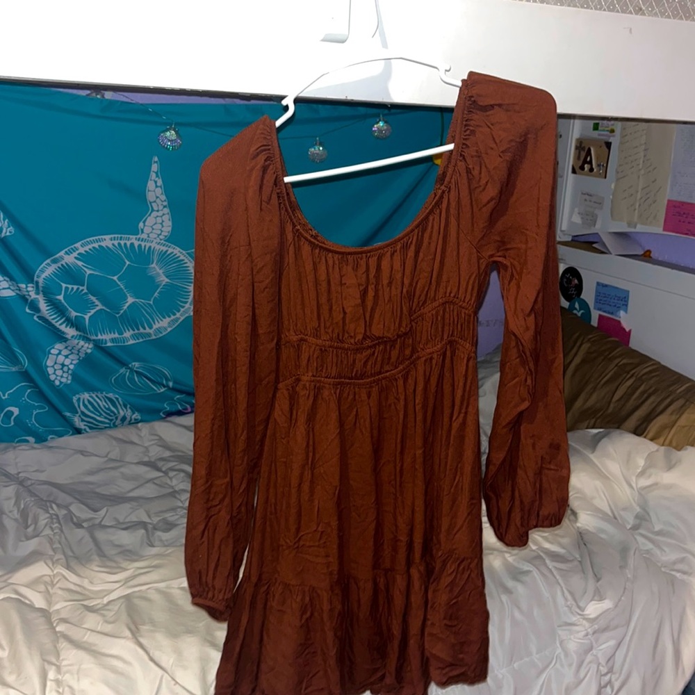 Sleeved Beige\brown dress.